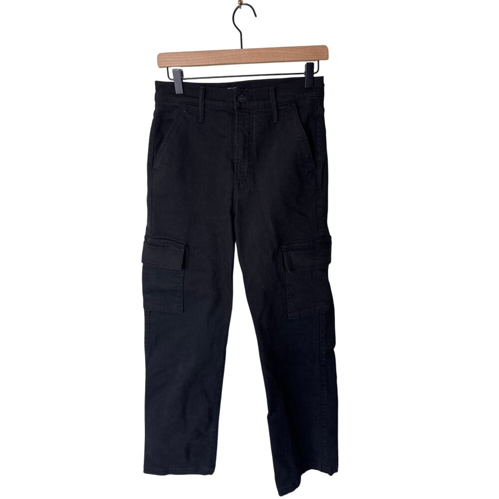 MOTHER The Straight Up Rambler Cargo Jeans Pitch Black Size 27